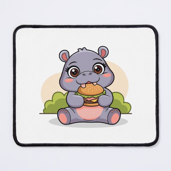 Item preview, hippo eating burger designed and sold by Eternalski.