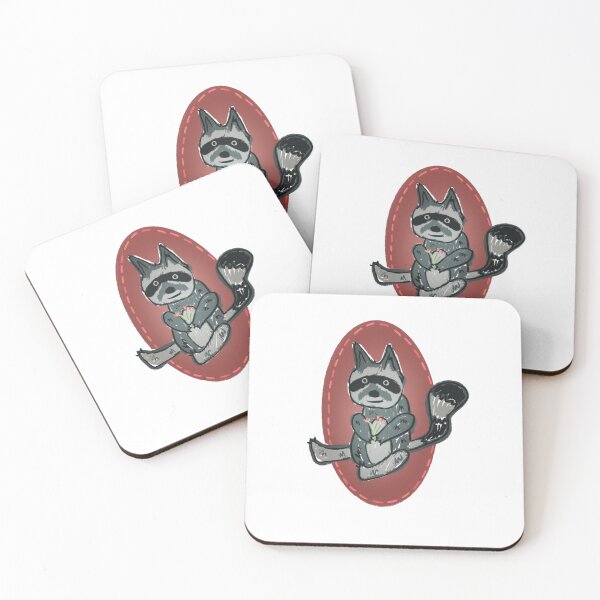 Item preview, Raccoon holding flowers  designed and sold by Scribble Catz.