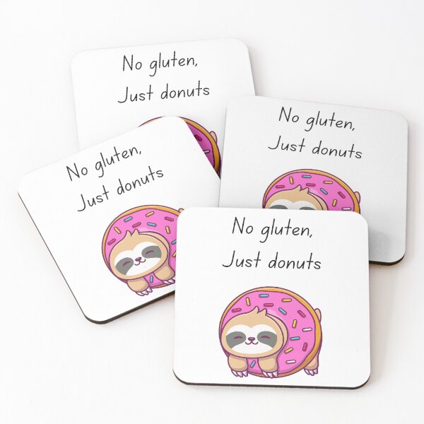 Item preview, No Gluten, Just Donuts | Cute Sloth in Doughnut Hole Coeliac Friendly Design designed and sold by My Gluten Free Life UK.