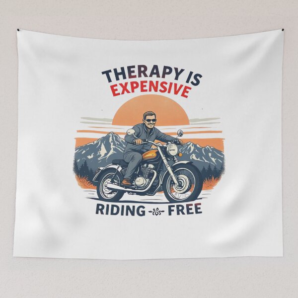 Item preview, Therapy Is Expensive – Retro Biker Tee designed and sold by ARTReMi.