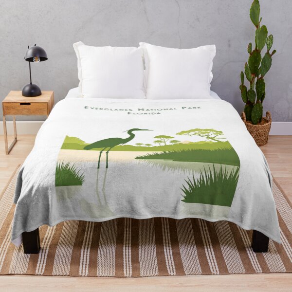 Item preview, Everglades National Park Florida – Minimalist retro vintage nature poster with heron in tropical landscape designed and sold by pod24.