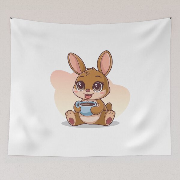 Item preview, rabbit with coffee designed and sold by Eternalski.