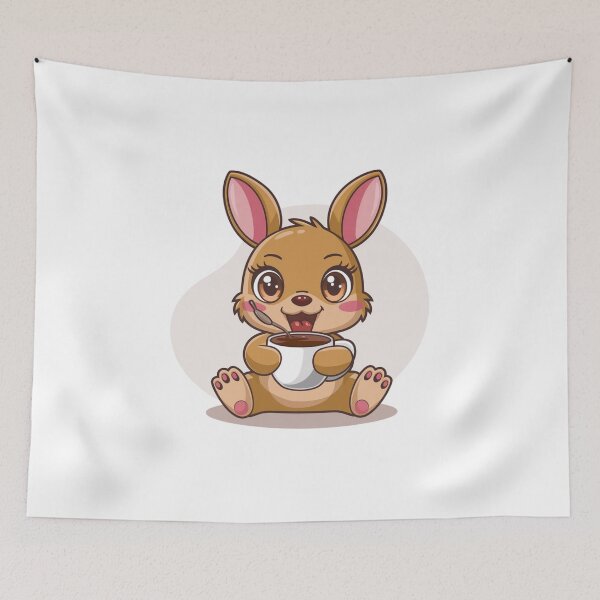 Item preview, rabbit with coffee designed and sold by Eternalski.