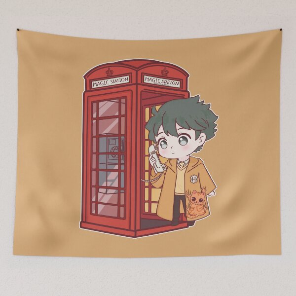 Item preview, Huffle House Magic Station – Cute Wizard Boy & Cat designed and sold by BGMeYou.