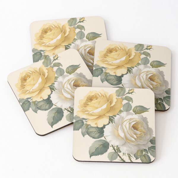 Item preview, Watercolour Yellow And Cream Vintage Roses designed and sold by IrisAndIvy.