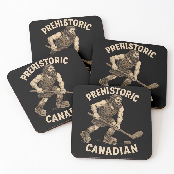 Item preview, Prehistoric Canadian Hockey T-Shirt – Funny Stone Age Ice Hockey Design designed and sold by WAUZ.