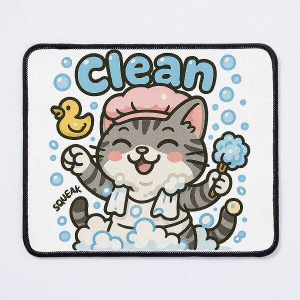 Item preview, Clean Cat – Bubble Bath Time Illustration designed and sold by 奇0904.
