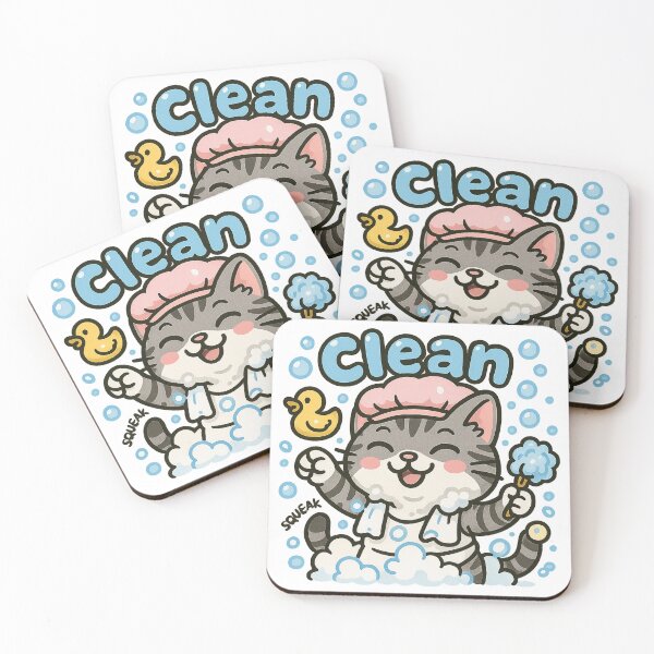 Item preview, Clean Cat – Bubble Bath Time Illustration designed and sold by 奇0904.