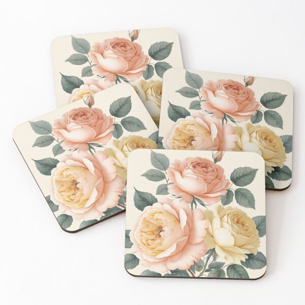Item preview, Watercolour Yellow And Peach Vintage Roses designed and sold by IrisAndIvy.