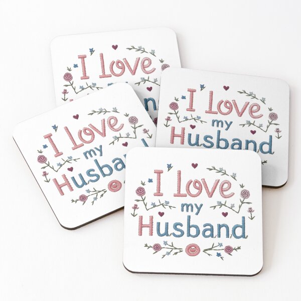 Item preview, I Love My Husband Floral Embroidered Love Design designed and sold by ArtDesignTp.