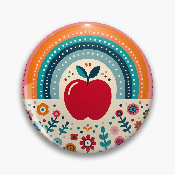 Item preview, Scandinavian Folk Art Red Apple and Rainbow by heidiannemorris © designed and sold by FOLK ART FUSION by heidiannemorris.