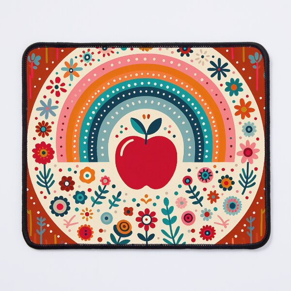 Item preview, Scandinavian Folk Art Red Apple and Rainbow by heidiannemorris © designed and sold by FOLK ART FUSION by heidiannemorris.