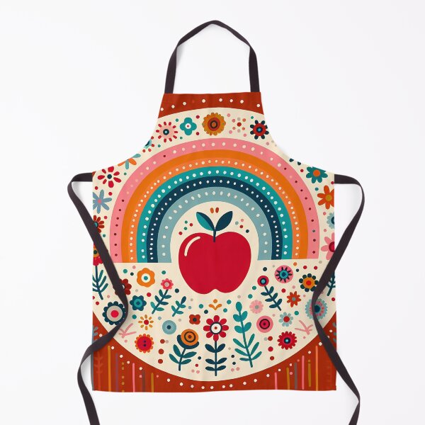 Item preview, Scandinavian Folk Art Red Apple and Rainbow by heidiannemorris © designed and sold by FOLK ART FUSION by heidiannemorris.