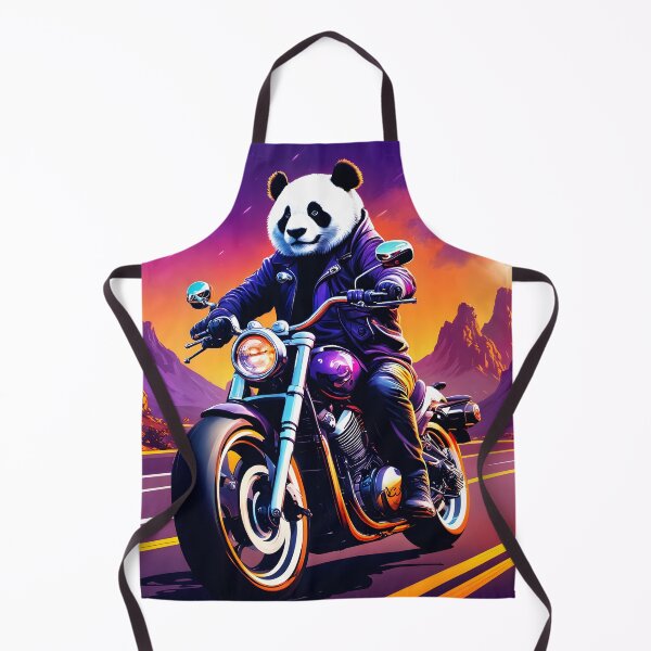 Item preview, Futuristic Biker Panda Riding Through Neon Landscape designed and sold by MOKAdesign.
