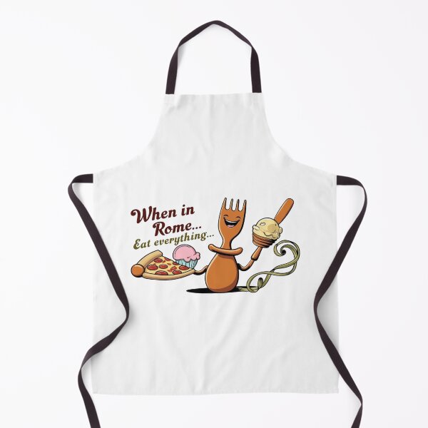 Item preview, When in Rome – Foodie T-shirt with a Roman fork and ice cream designed and sold by StormArte.