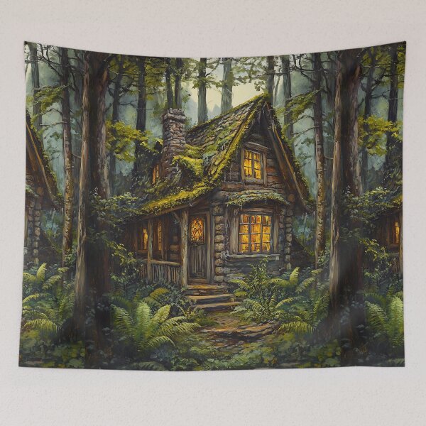 Item preview, Rusticore - Mossy Cabin in the Woods designed and sold by bapupa.