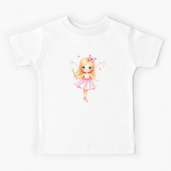Item preview, Pink Fairy with Butterfly Friends – Magical Kids T-Shirt designed and sold by FunscapeHQ.