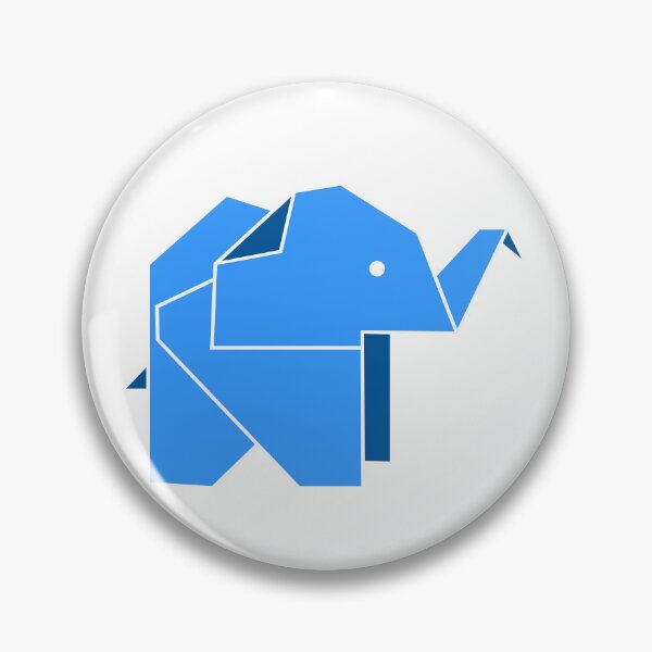 Artikelvorschau, Origami Blauer Elefant Grafik - Minimalistische Tierkunst entworfen und verkauft von LipsLab.