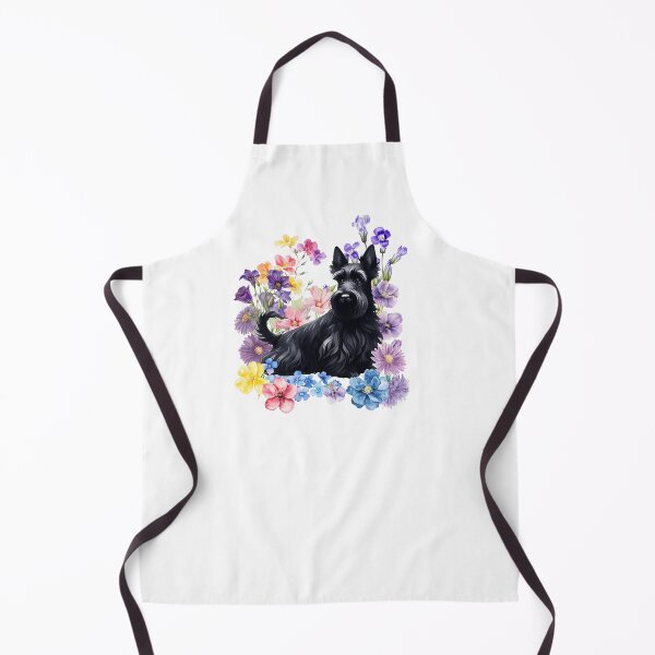Item preview, Watercolor floral Scottie Dog designed and sold by HappyDogPark.