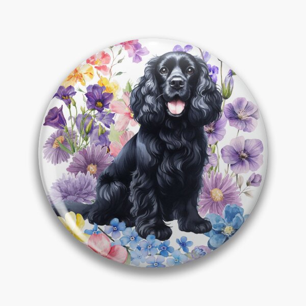 Item preview, Watercolor Black cocker spaniel designed and sold by HappyDogPark.