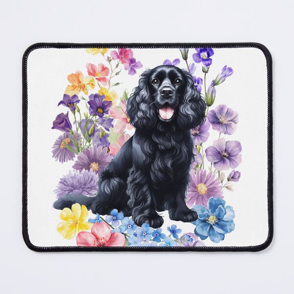 Item preview, Watercolor Black cocker spaniel designed and sold by HappyDogPark.