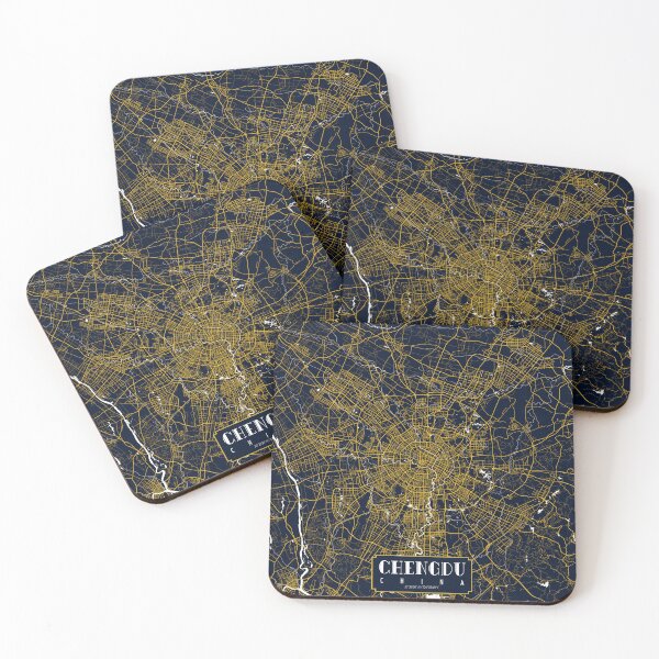 Item preview, Chengdu City Map of China - Gold Art Deco designed and sold by deMAP.