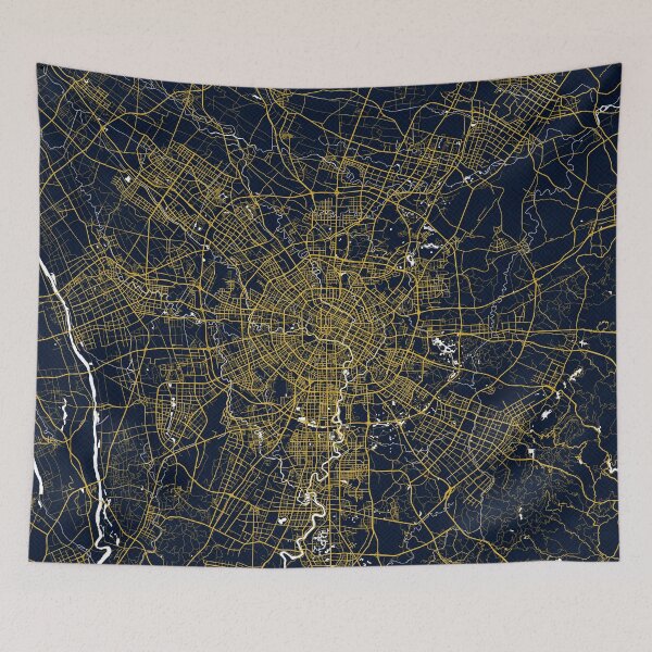 Item preview, Chengdu City Map of China - Gold Art Deco designed and sold by deMAP.