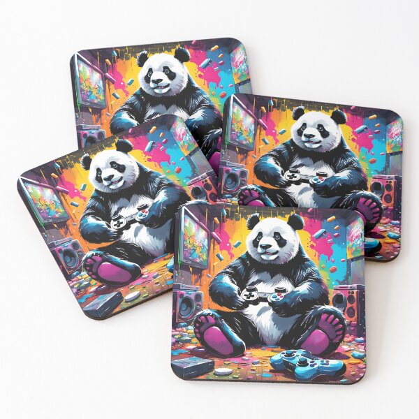 Item preview, Gamer Panda with Console – Cute Colorful Gaming Art designed and sold by MOKAdesign.