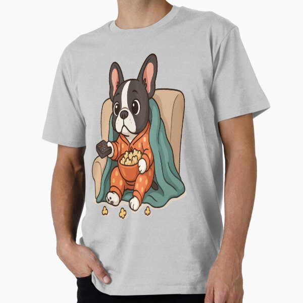 Aperçu de l'œuvre Soirée cinéma cosy avec mon adorable Frenchton créée et vendue par Globalcitytees.
