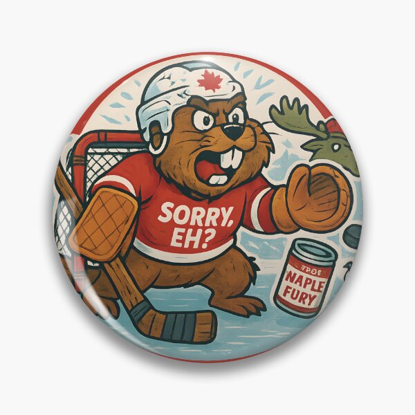 Item preview, Hockey Beaver Sticker – Canada's Stone-Cold Goalie with Maple Syrup Fury designed and sold by WAUZ.