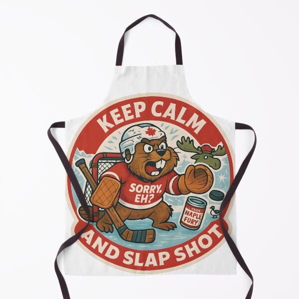 Item preview, Hockey Beaver Sticker – Canada's Stone-Cold Goalie with Maple Syrup Fury designed and sold by WAUZ.