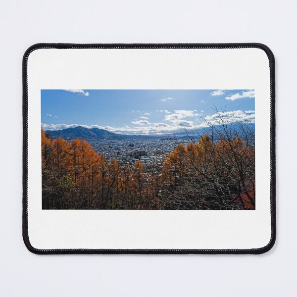 Item preview, City beyond autumn trees and mountains designed and sold by EverLens.