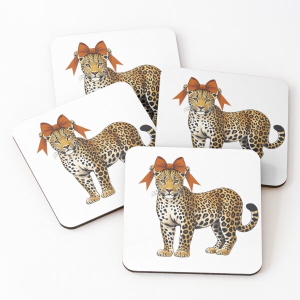 Item preview, leopard with cute little bow designed and sold by HonneUmi.