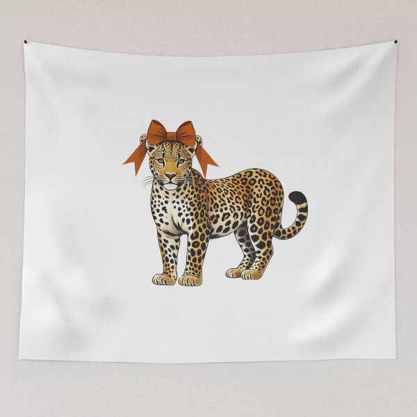 Item preview, leopard with cute little bow designed and sold by HonneUmi.