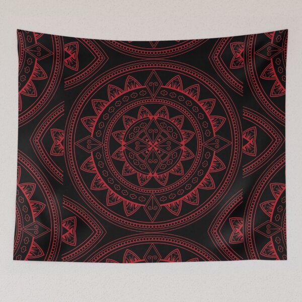 Item preview, Colorful red mandala art  designed and sold by Printdesigns1.