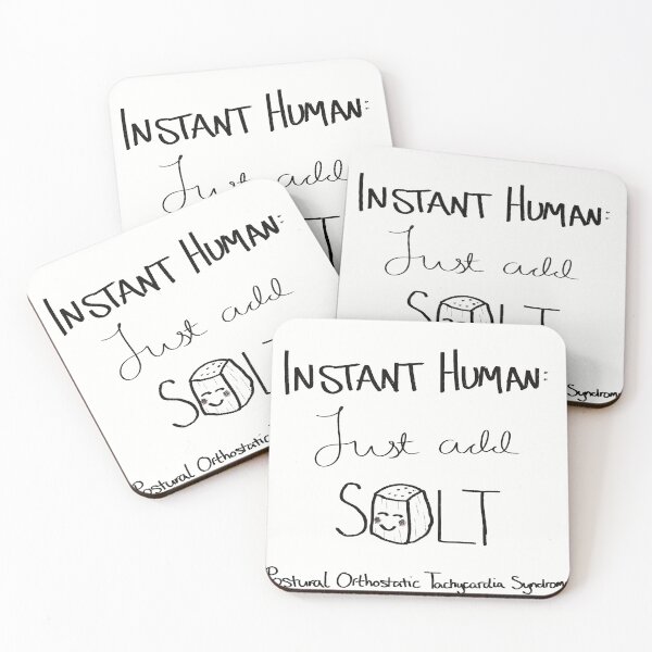 Item preview, Instant Human Just Add Salt – POTS Awareness Design with Cute Salt Illustration designed and sold by Warm Whimsy Designs.