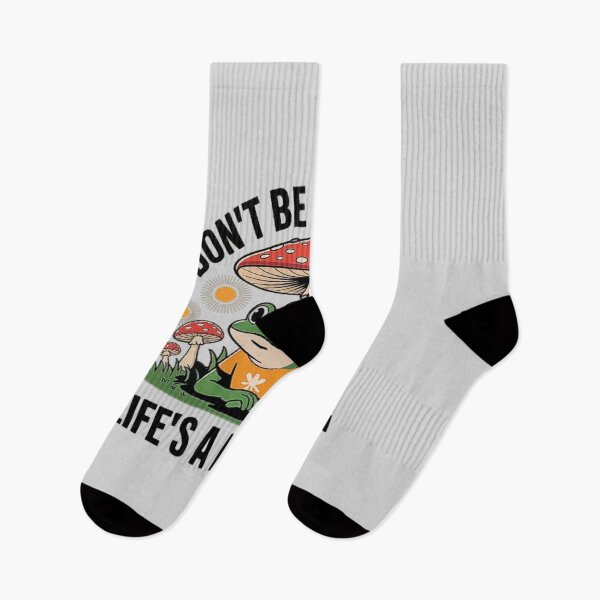 Item preview, Chill Frog Under Mushroom Quote Design - Don’t Be Stressin’ Life’s A Blessing Positive Vibes Art designed and sold by love3617.