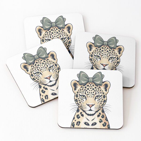 Item preview, cute leopard with a bow designed and sold by HonneUmi.