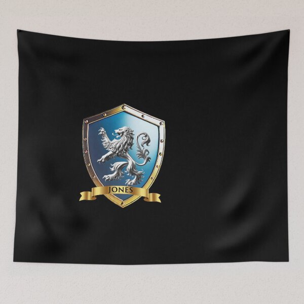 Item preview, Jones Name Shield  Lions Legacy, Bannered in Gold designed and sold by Highlandkings.