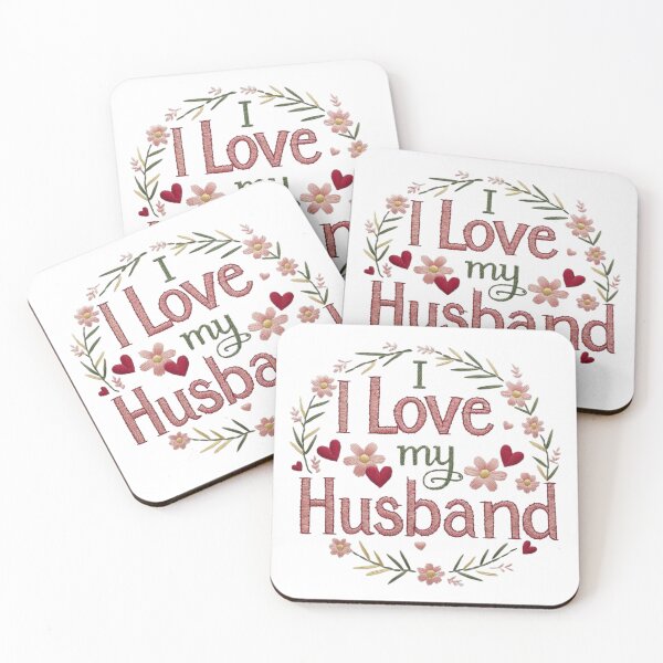 Item preview,  I Love My Husband Embroidery Design Cute Romantic Heart  Floral Pattern designed and sold by ArtDesignTp.
