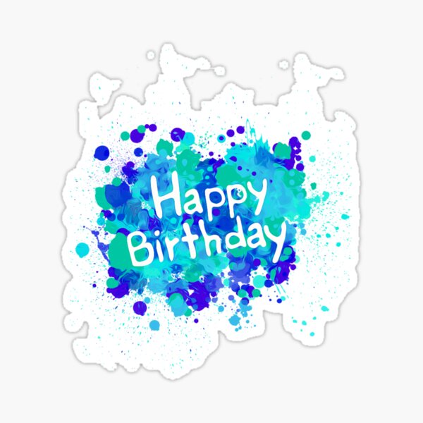 Aperçu de l'œuvre Joyeux anniversaire splash créée et vendue par LonelyGirlShop.