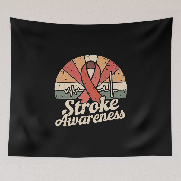 Item preview, Stroke Awareness Ribbon Retro Design - Heartbeat Support and Hope designed and sold by love3617.