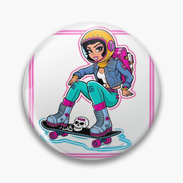 Item preview, Punk Rock Astronaut Skateboarder – Neon Cartoon Space Rebel Design designed and sold by LoliDesignShop.