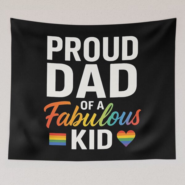 Item preview, Proud Dad of Fabulous Kid LGBT Rainbow Pride designed and sold by JerdbordinShop.
