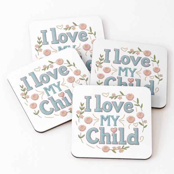 Item preview, I Love My Child Embroidered Floral Design designed and sold by ArtDesignTp.