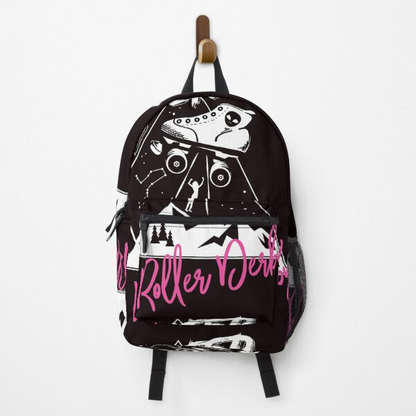 Item preview, Copia de Woman being abducted by a skate with writing that says Abducted by roller derby designed and sold by OUTERSPACEstuff.