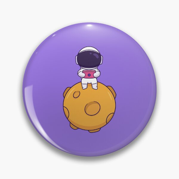Item preview, Cute cartoon of astronaut playing console game portable on the moon. designed and sold by alvariski.