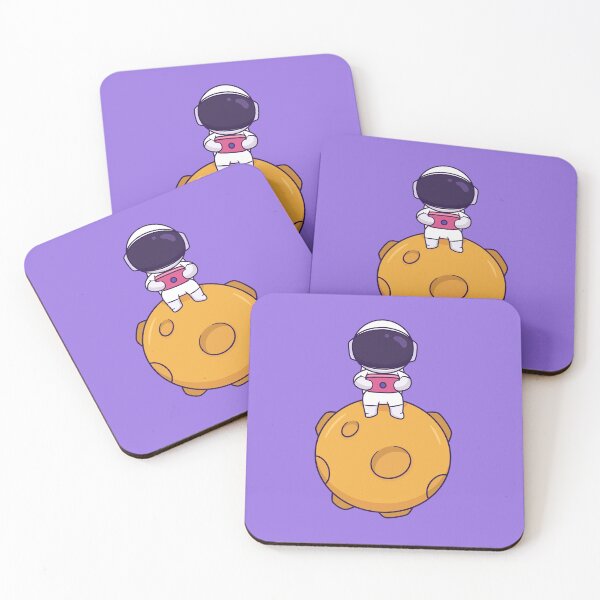 Item preview, Cute cartoon of astronaut playing console game portable on the moon. designed and sold by alvariski.