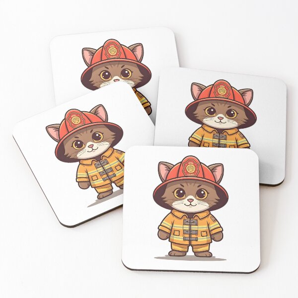 Item preview, Сat firefighter designed and sold by PrintLabStudio.