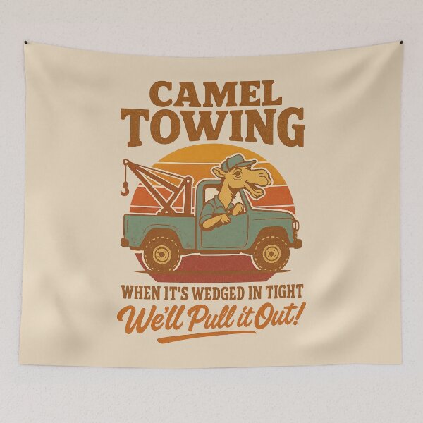 Item preview, Camel Towing – Funny Retro Pun Tow Truck Humor Design designed and sold by Victor Shadehorn.